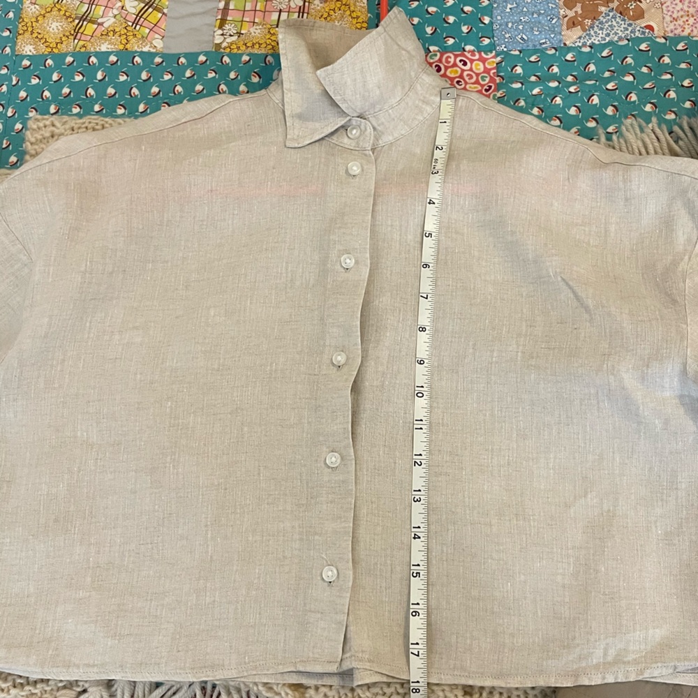 H&M 100% Linen Crop Blouse - Picture 8 of 8